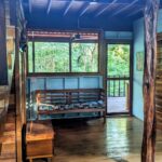 A room with wooden floors and walls.